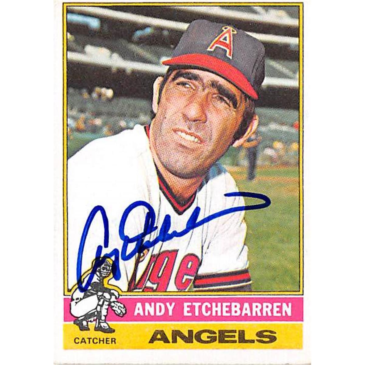 Picture of Autograph Warehouse 365750 Andy Etchebarren Autographed Baseball Card - 1976 Topps 129