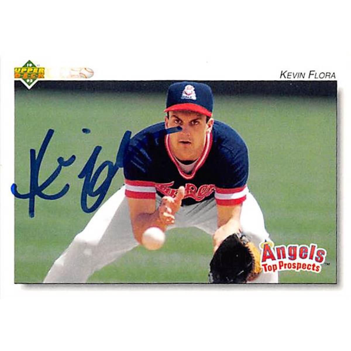 Picture of Autograph Warehouse 365802 Kevin Flora Autographed Baseball Card - 1992 Upper Deck 96 Top Prospects