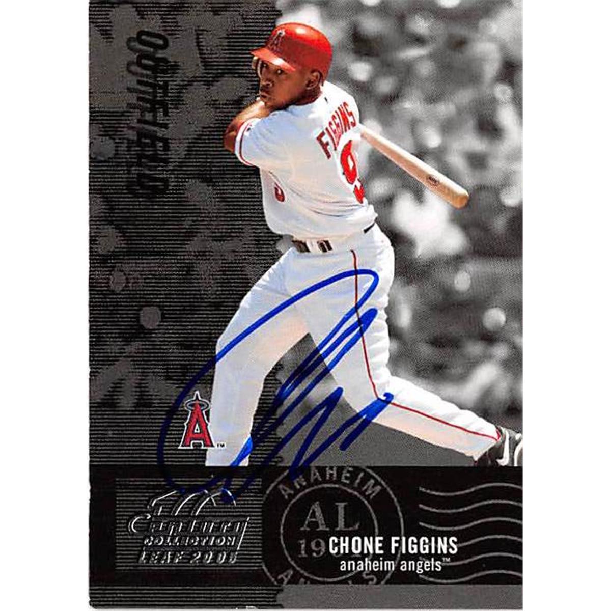 365809 Chone Figgins Autographed Baseball Card - 2005 Leaf 72