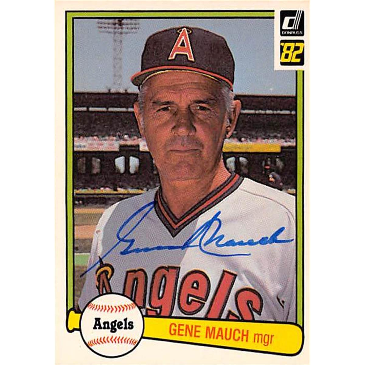 366006 Gene Mauch Autographed Baseball Card - 1982 Donruss 141