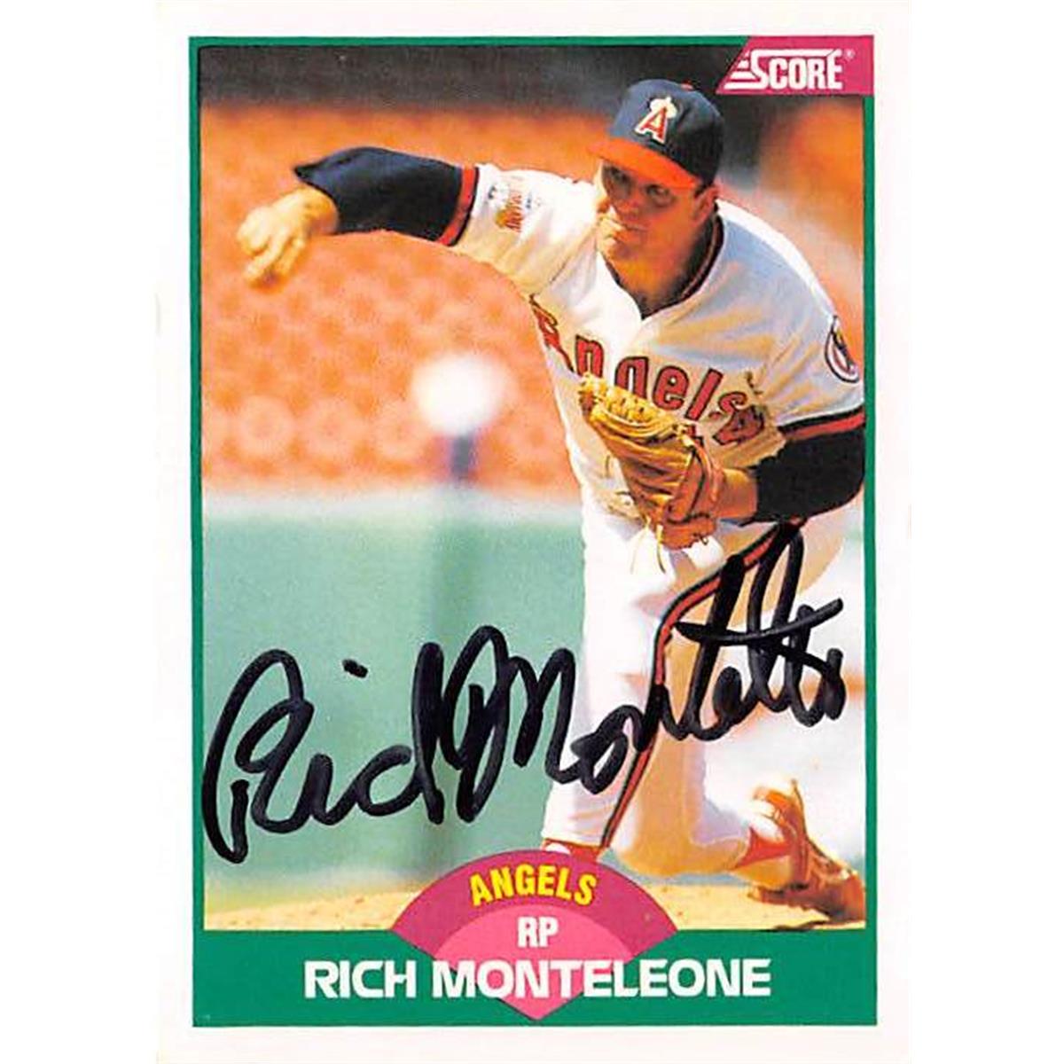 366046 Rich Monteleone Autographed Baseball Card - 1989 Score 92T