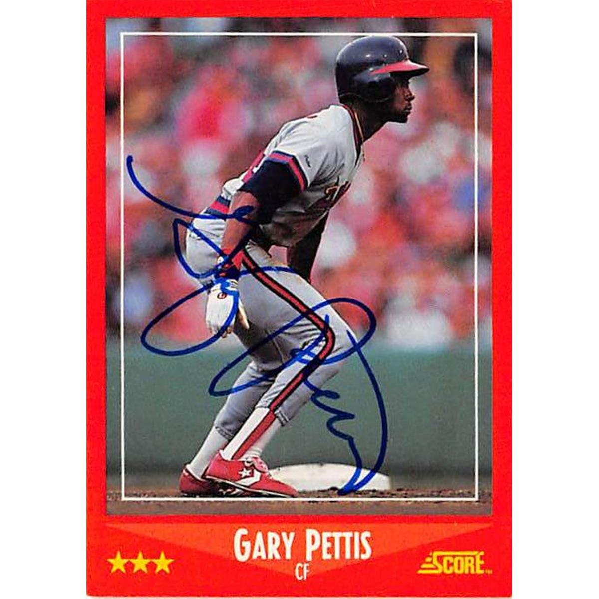 366140 Gary Pettis Autographed Baseball Card - 1988 Score 255