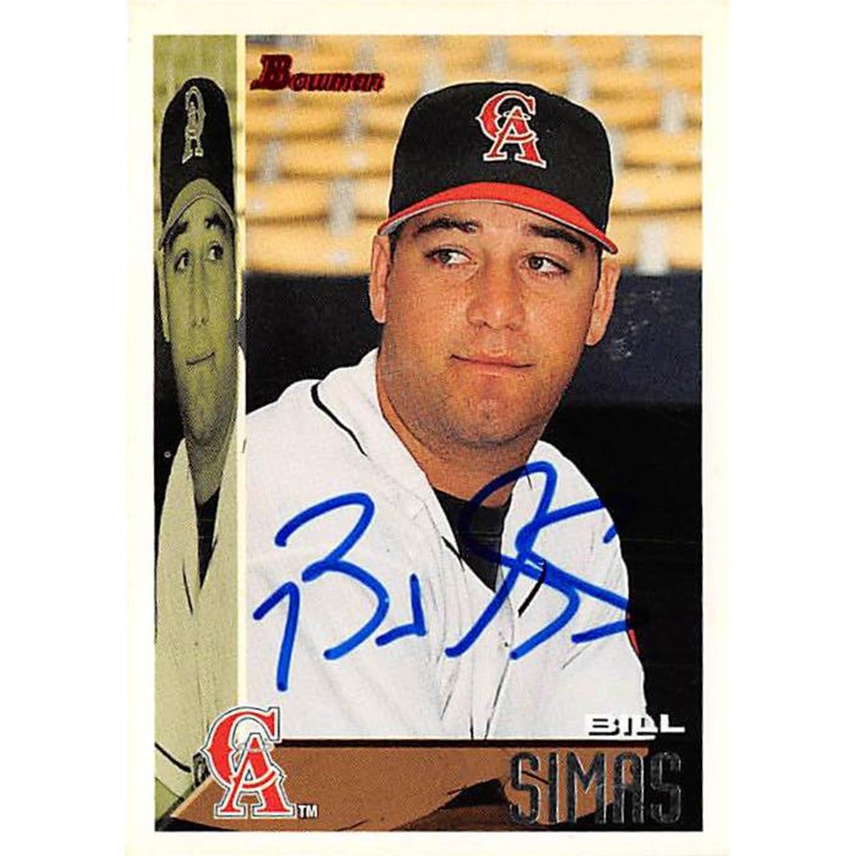 366222 Bill Simas Autographed Baseball Card - 1995 Topps Bowman 197