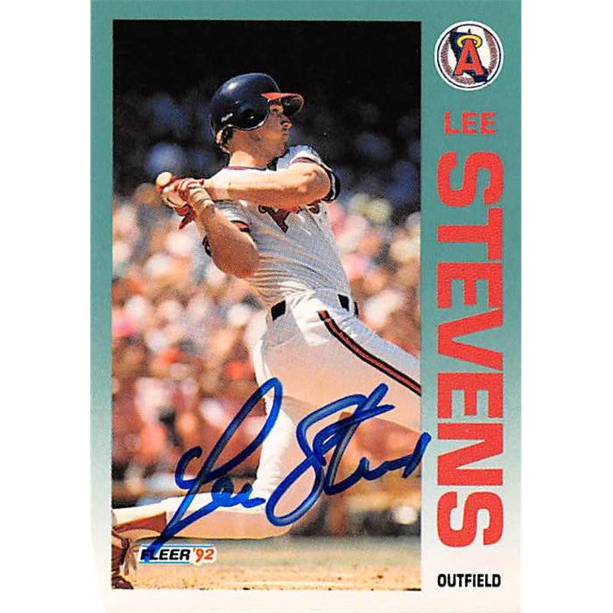 Picture of Autograph Warehouse 366239 Lee Stevens Autographed Baseball Card - 1992 Fleer 71