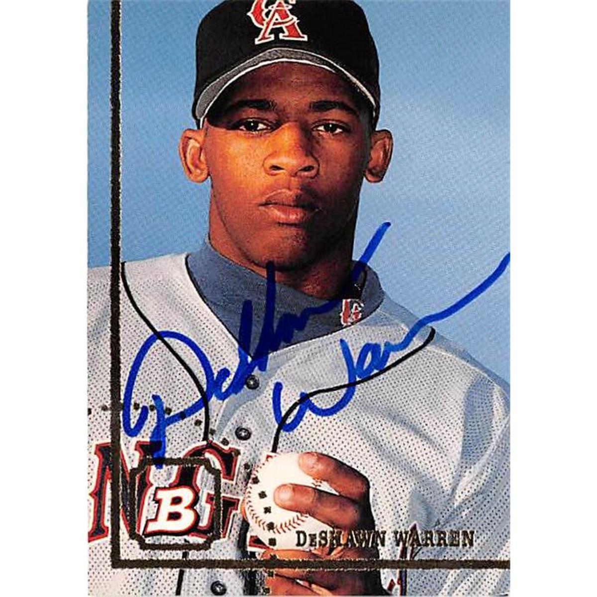 Picture of Autograph Warehouse 366368 Deshawn Warren Autographed Baseball Card - 1996 Topps Bowman 207