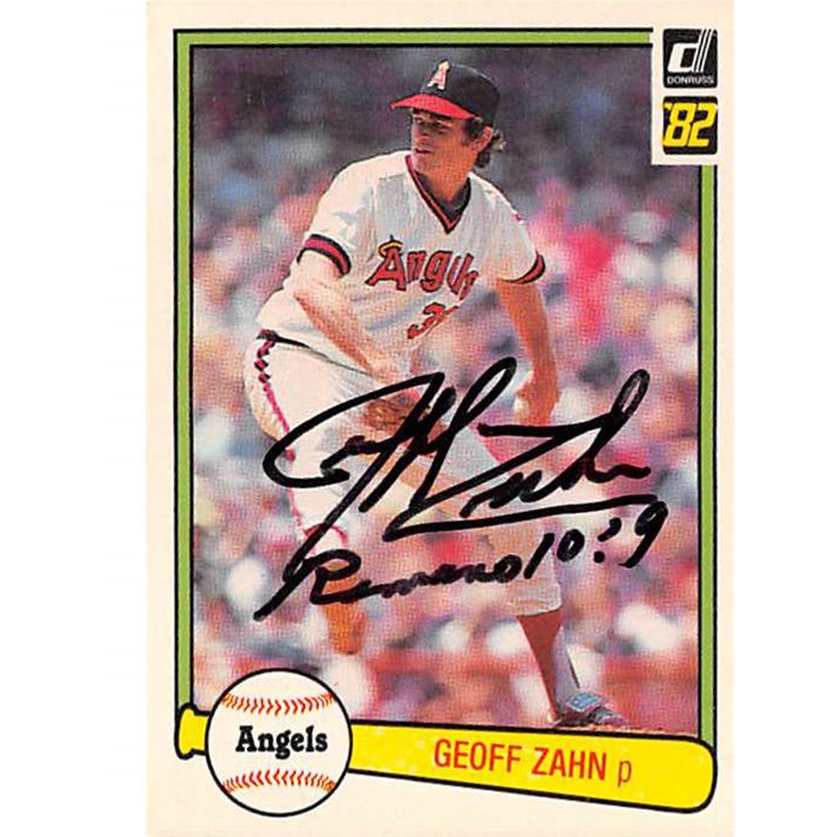 Picture of Autograph Warehouse 366378 Geoff Zahn Autographed Baseball Card - 1982 Donruss 164