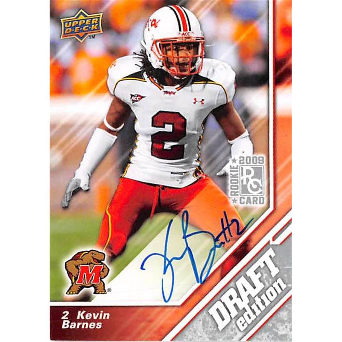Picture of Autograph Warehouse 366565 Kevin Barnes Autographed Football Card - 2009 Upper Deck Draft Rookie 25