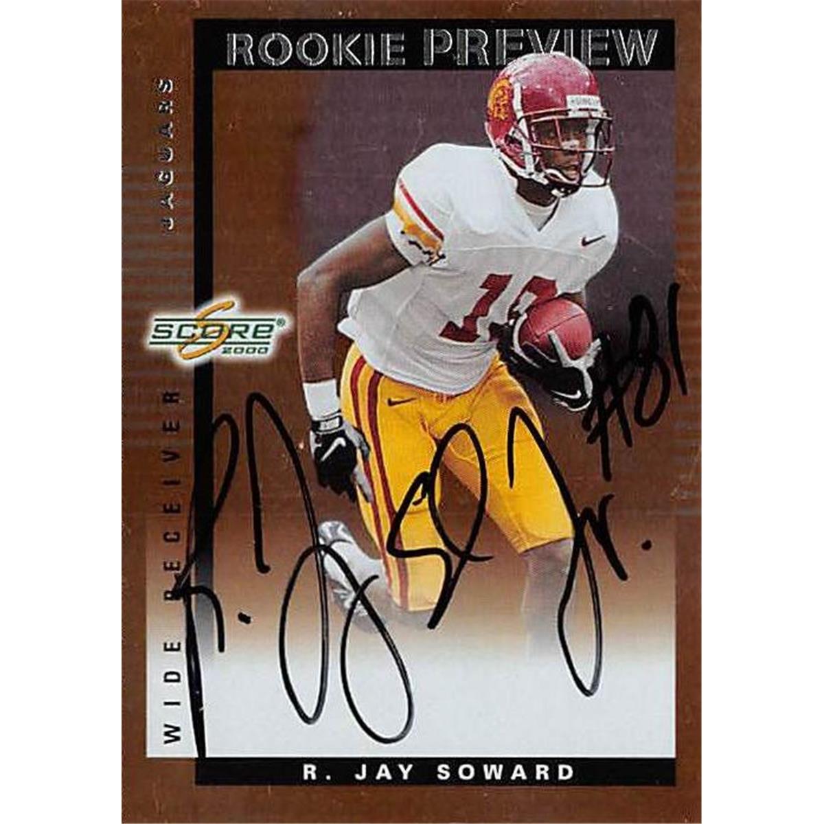 Picture of Autograph Warehouse 366592 R. Jay Soward Autographed Football Card - 2000 Score Rookie Preview SR19