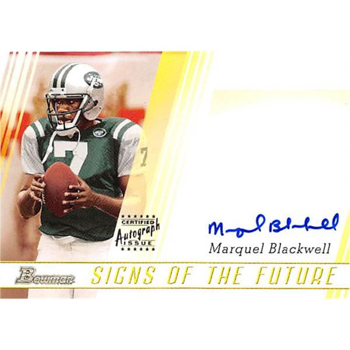 Picture of Autograph Warehouse 366608 Marquel Blackwell Autographed Football Card - 2003 Topps Signs of the Future SFMB Rookie