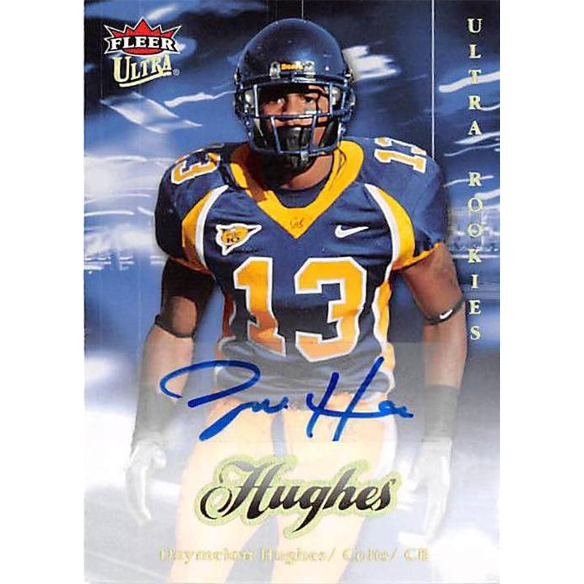 Picture of Autograph Warehouse 366614 Daymeion Hughes Autographed Football Card - 2007 Fleer Ultra Rookie 218