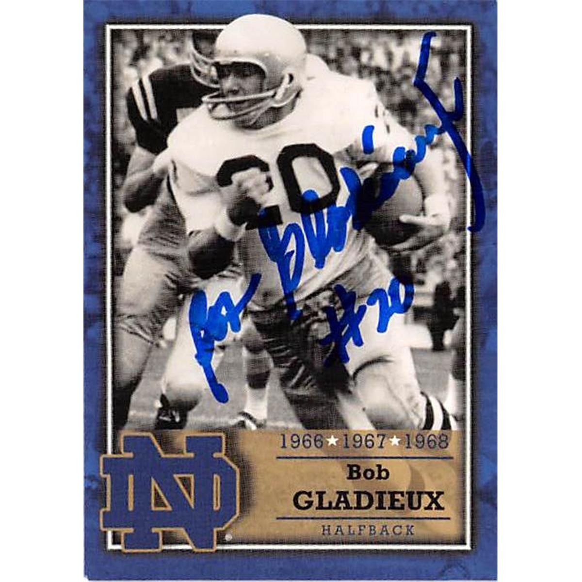 Picture of Autograph Warehouse 366660 Bob Gladieux Autographed Football Card - 2003 TK Legacy M37