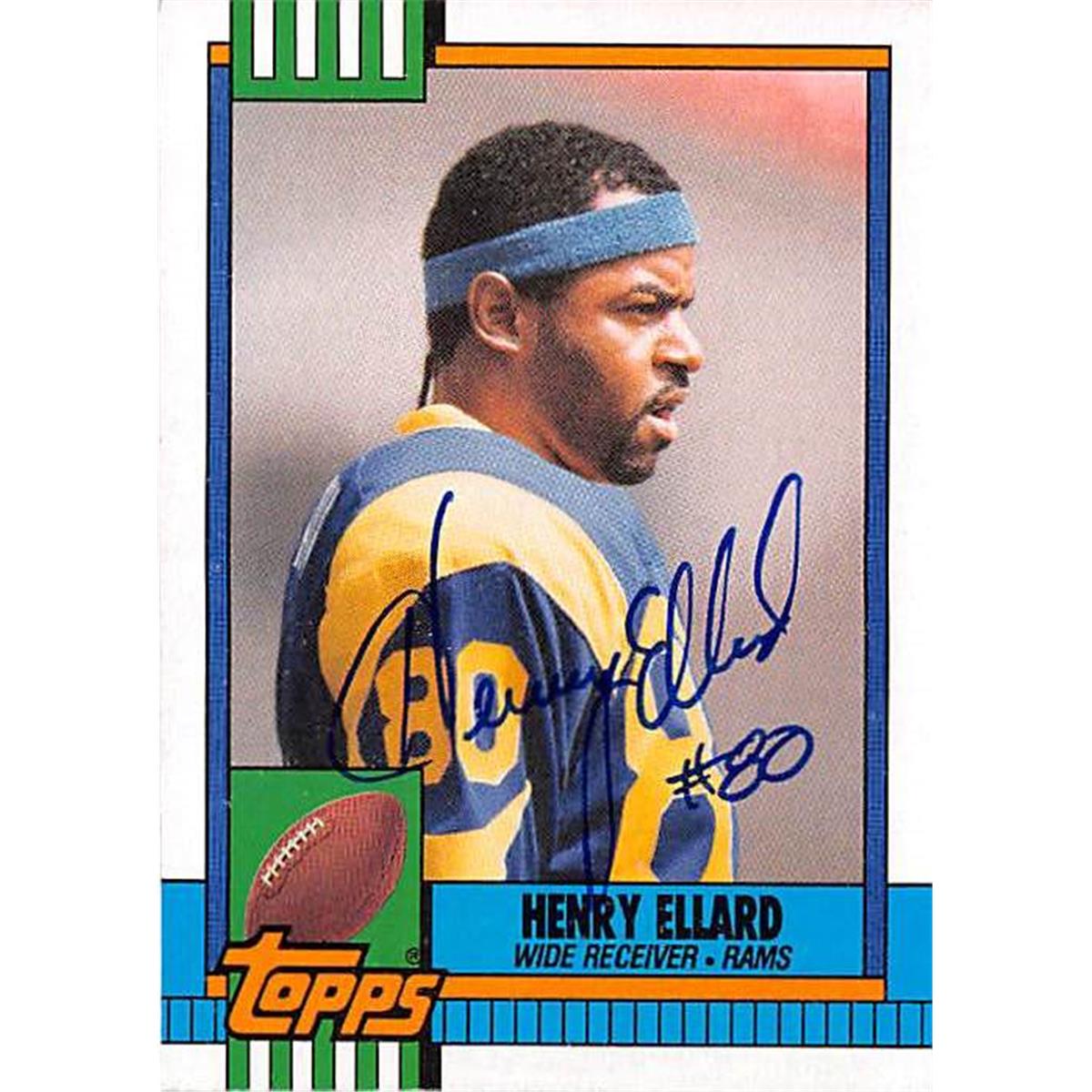 Picture of Autograph Warehouse 366694 Henry Ellard Autographed Football Card - 1990 Topps 72