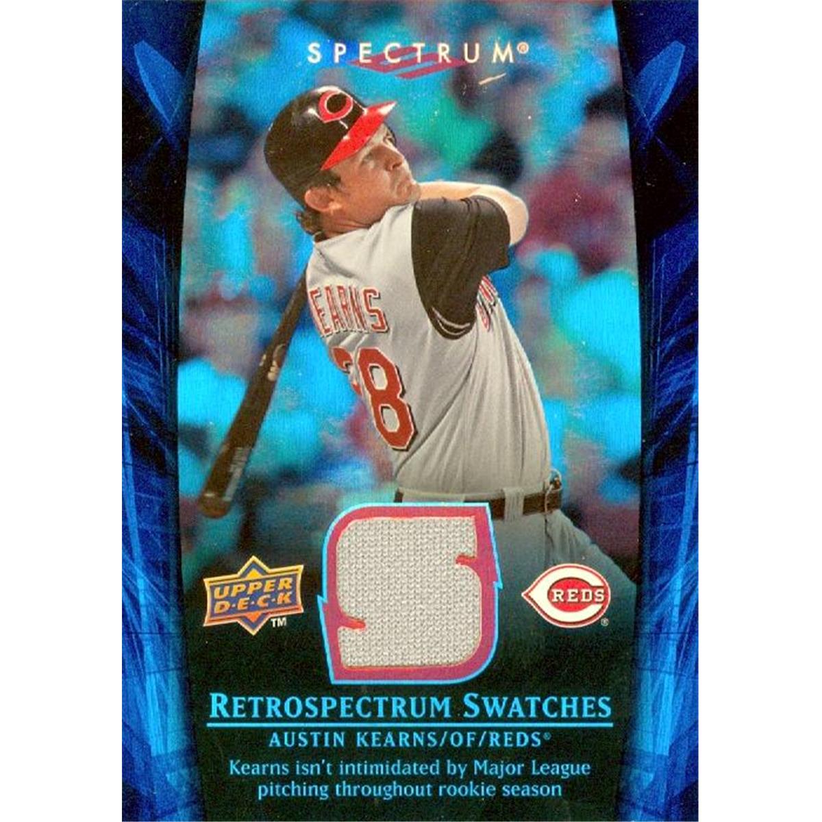 409170 Austin Kearns Player Worn Jersey Patch Baseball Card - 2008 Upper Deck Spectrum Refractor RSAK1