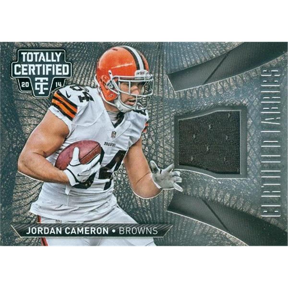 Picture of Autograph Warehouse 409186 Jordan Cameron Player Worn Jersey Patch Football Card - 2014 Panini Totally Certified CFJC