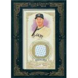 409252 J.P Arencibia Player Worn Jersey Patch Baseball Card - 2012 Topps Allen & Ginters AGRJA