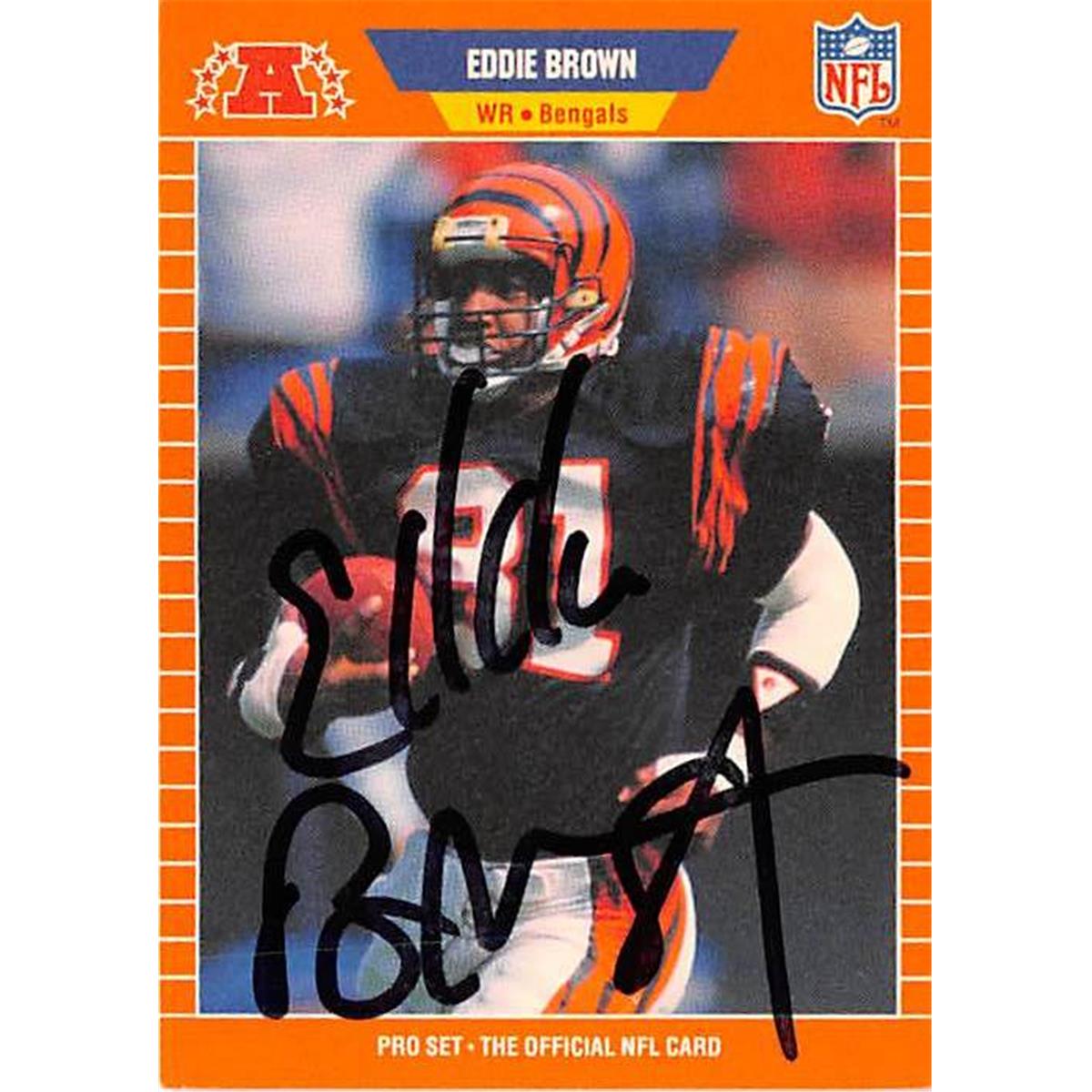 Picture of Autograph Warehouse 409888 Eddie Brown Autographed Football Card - 1989 Pro Set 56
