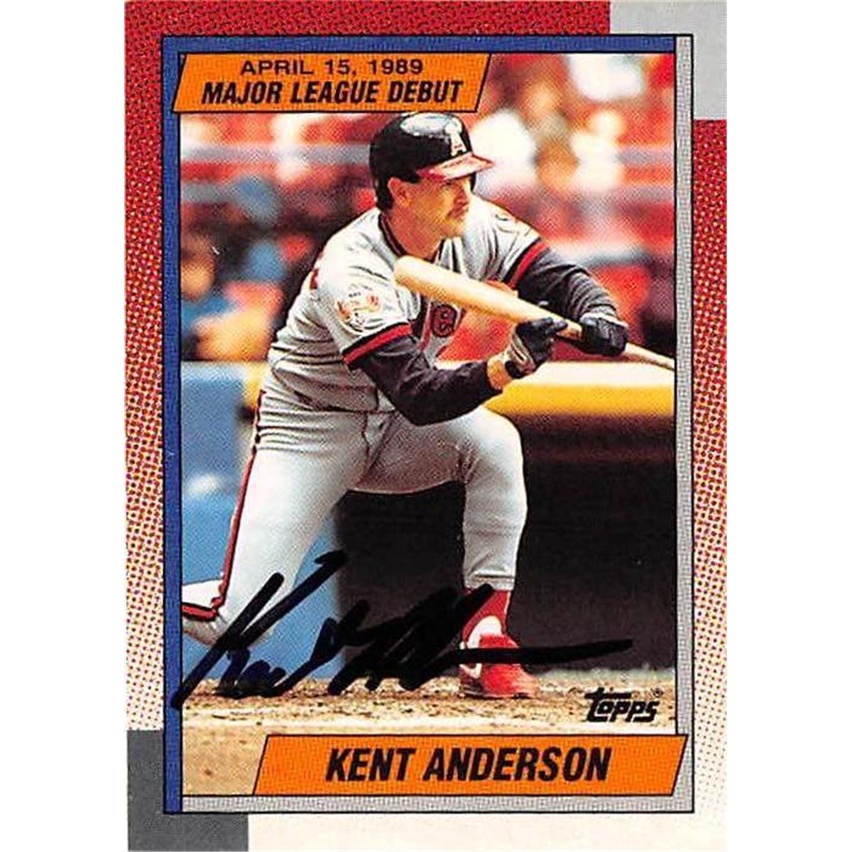 Picture of Autograph Warehouse 365442 Kent Anderson Autographed Baseball Card - 1989 Topps Debut 4