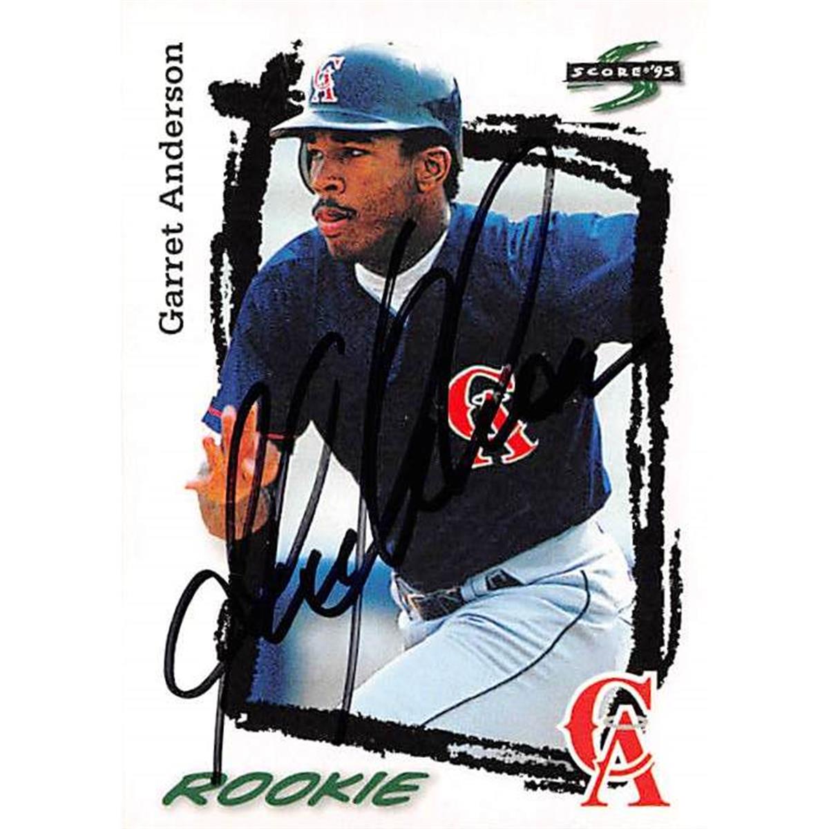 Picture of Autograph Warehouse 365470 Garret Anderson Autographed Baseball Card - 1995 Score 310 Rookie