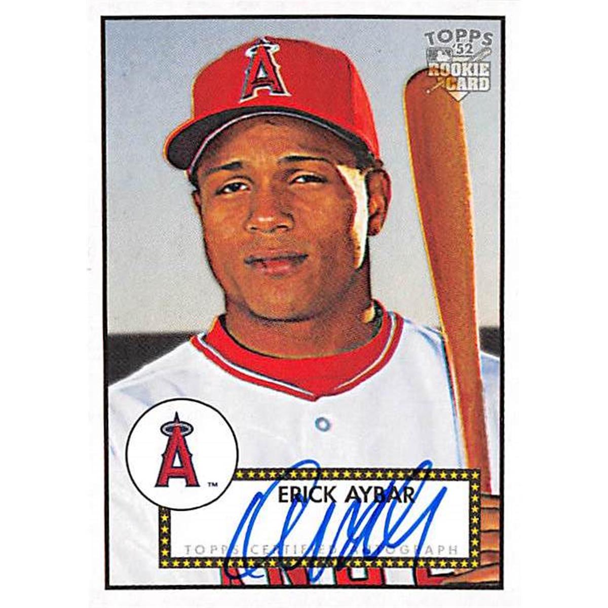 Picture of Autograph Warehouse 365510 Erick Aybar Autographed Baseball Card - 2006 Topps Heritage 52SEA Certified Rookie