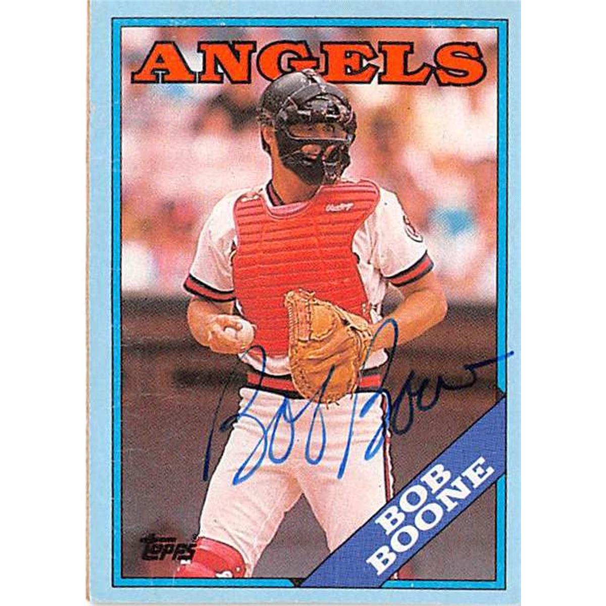 Picture of Autograph Warehouse 365547 Bob Boone Autographed Baseball Card - 1988 Topps D Box Bottom