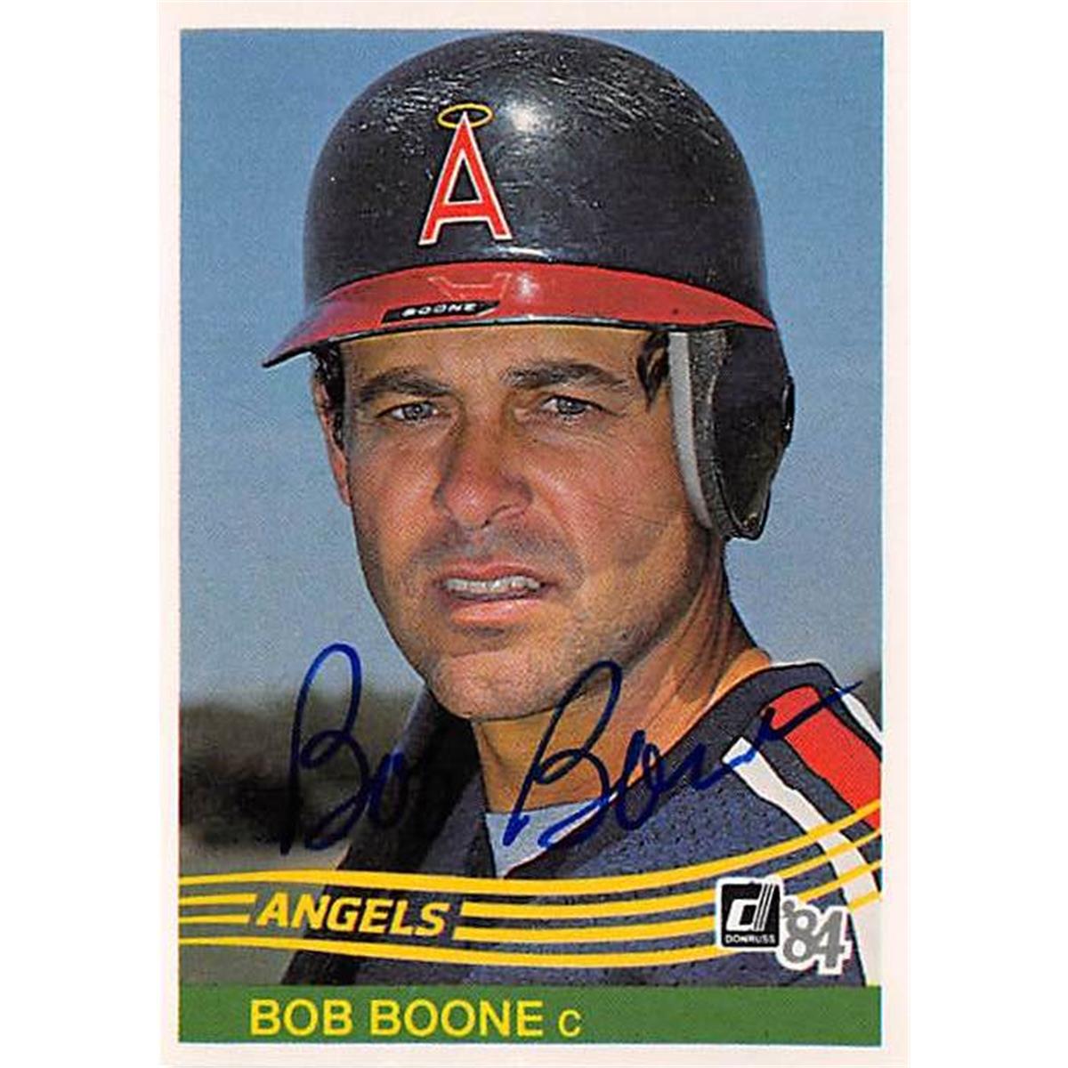 365565 Bob Boone Autographed Baseball Card - 1984 Donruss 158