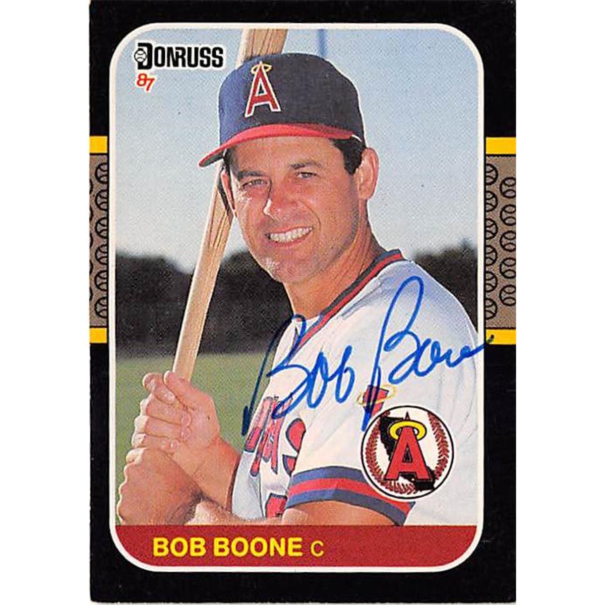 365566 Bob Boone Autographed Baseball Card - 1987 Donruss 233