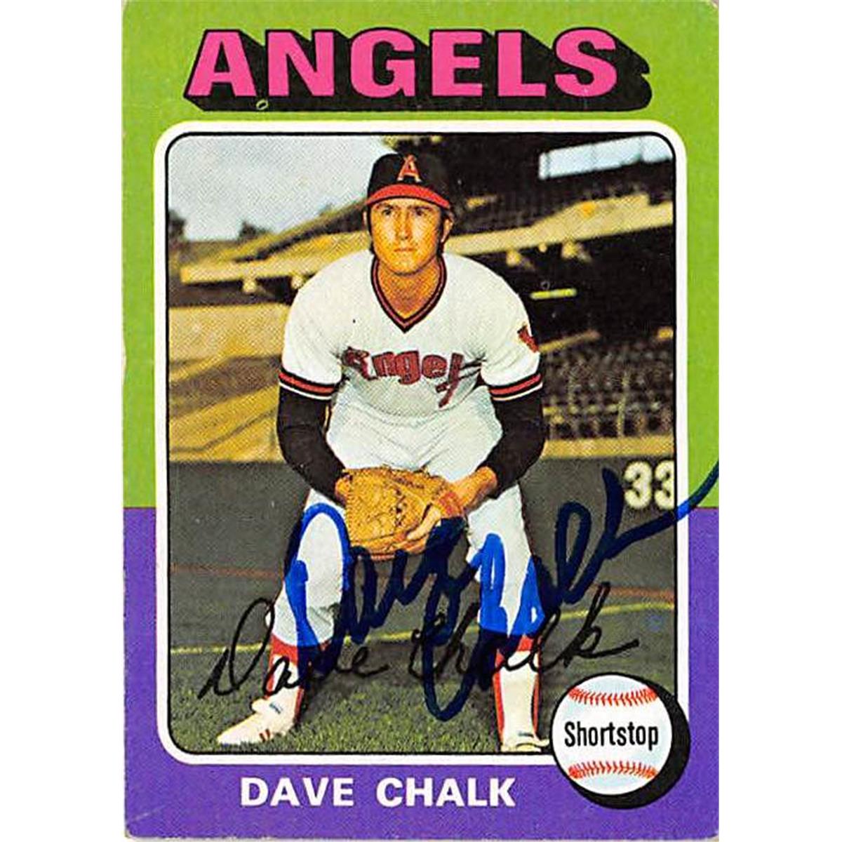 Picture of Autograph Warehouse 365633 Dave Chalk Autographed Baseball Card - 1975 Topps 64
