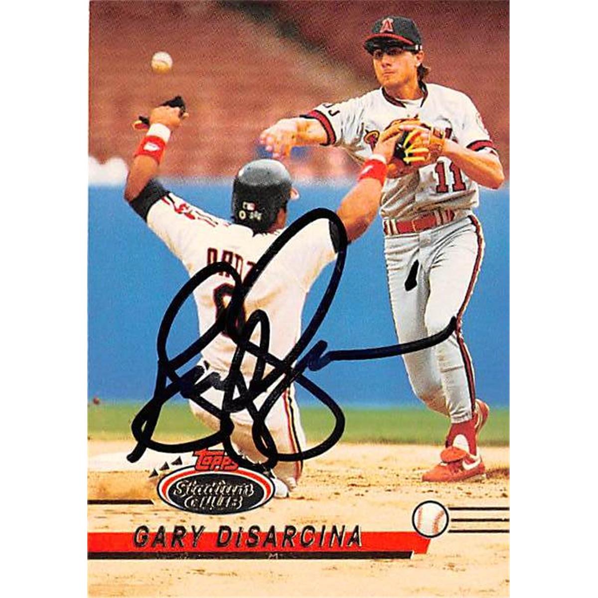 Picture of Autograph Warehouse 365684 Gary Disarcina Autographed Baseball Card - 1993 Topps Stadium Club 196
