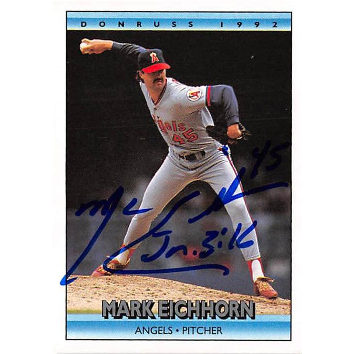 365734 Mark Eichhorn Autographed Baseball Card - 1992 Donruss 181