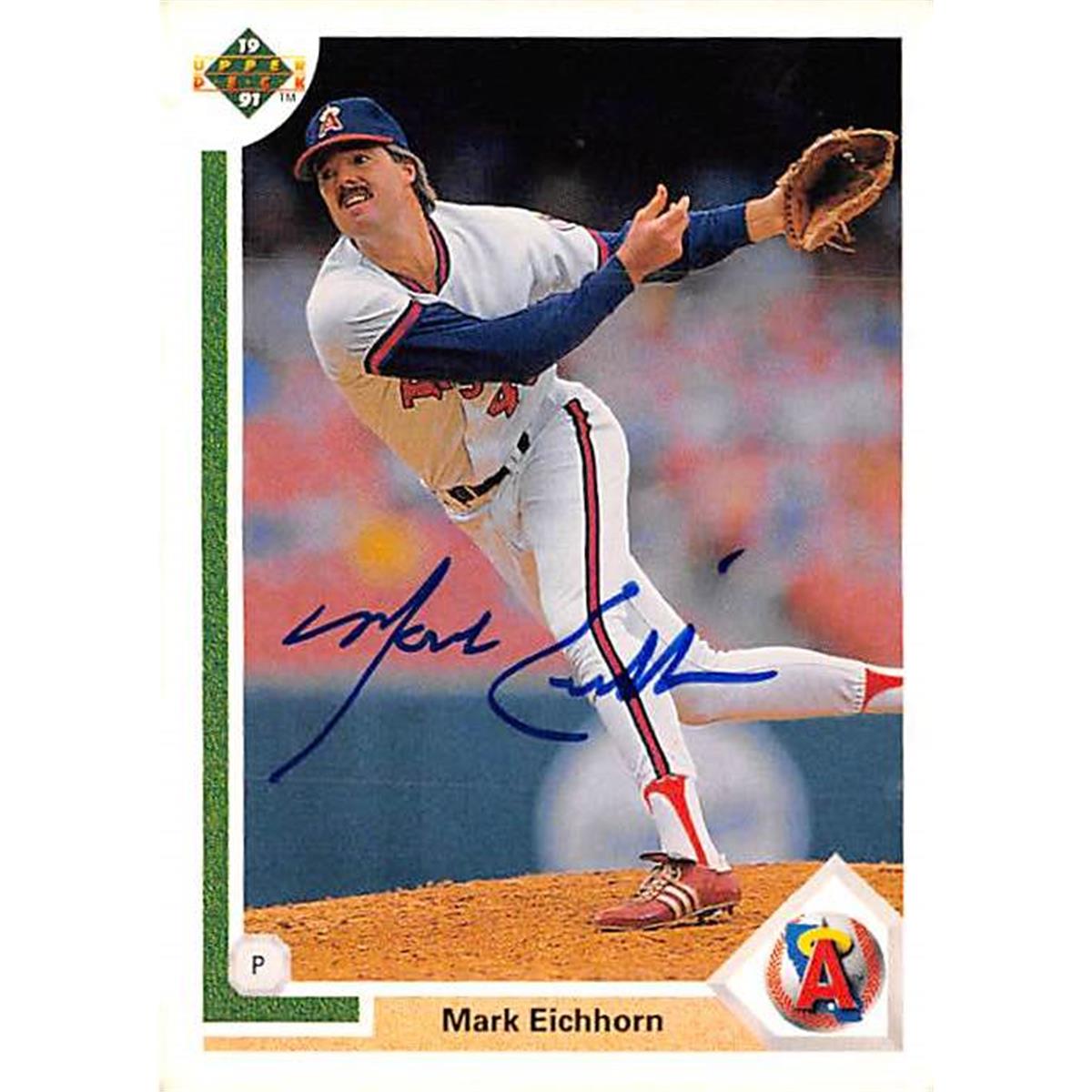 Picture of Autograph Warehouse 365737 Mark Eichhorn Autographed Baseball Card - 1991 Upper Deck 519