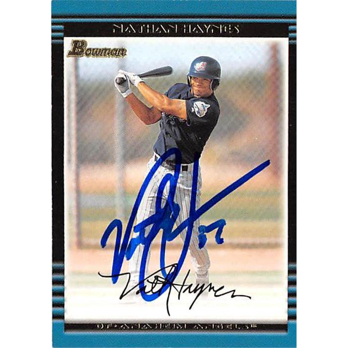 Picture of Autograph Warehouse 365881 Nathan Hayes Autographed Baseball Card - 2002 Topps Bowman 133