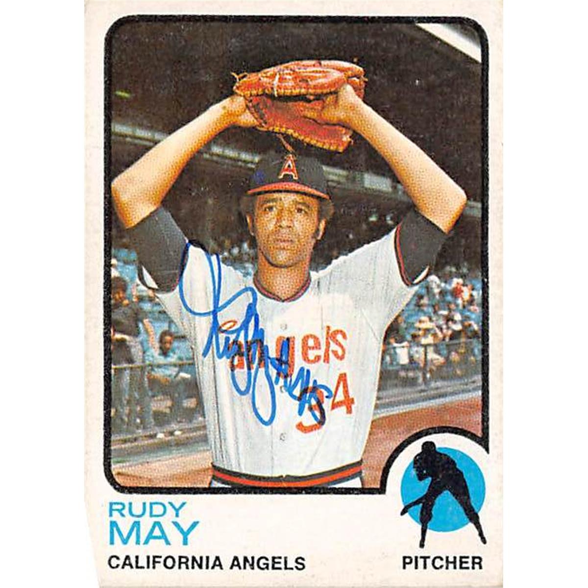 Picture of Autograph Warehouse 366025 Rudy May Autographed Baseball Card - 1973 Topps 102