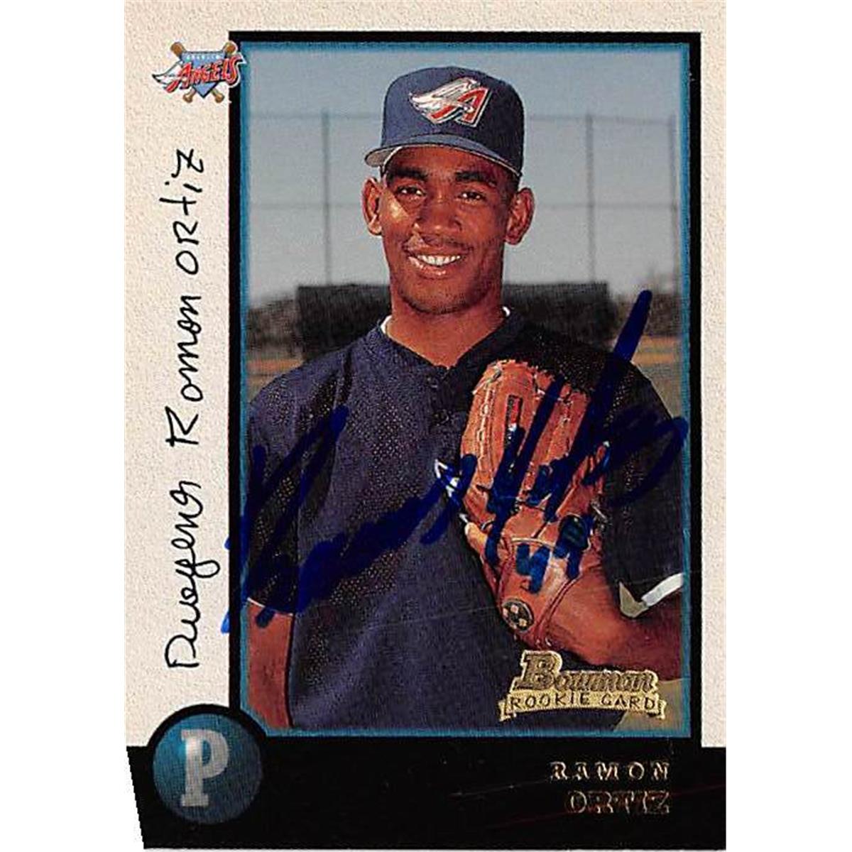 Picture of Autograph Warehouse 366092 Ramon Ortiz Autographed Baseball Card - 1998 Topps Bowman 178