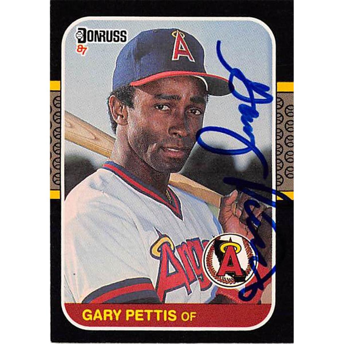 366142 Gary Pettis Autographed Baseball Card - 1987 Donruss 160