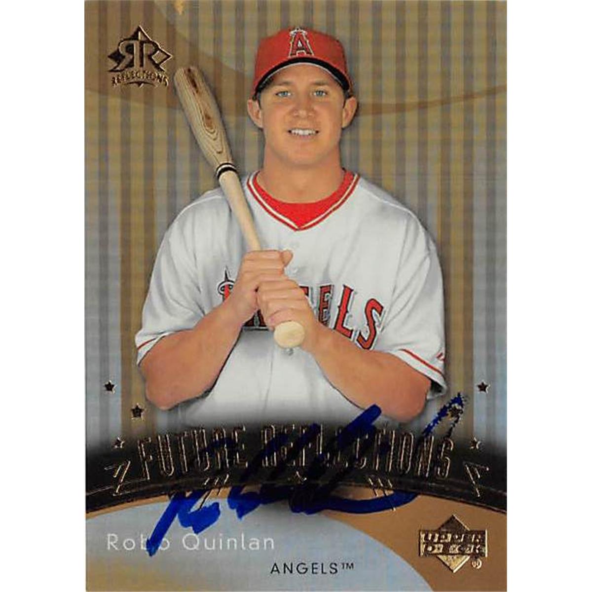 366178 Robb Quinlan Autographed Baseball Card - 2006 Upper Deck Reflections 109 Future Refractor
