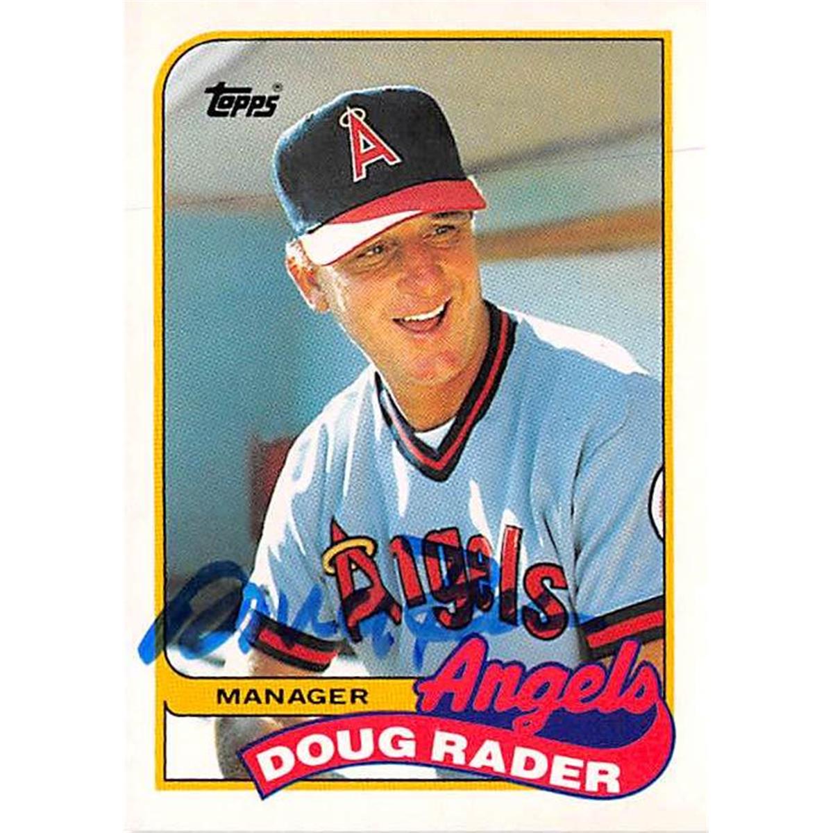 366180 Doug Rader Autographed Baseball Card - 1989 Topps 99T
