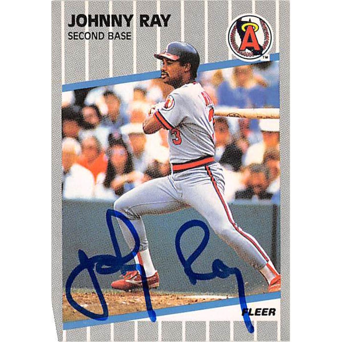 366183 Johnny Ray Autographed Baseball Card - 1989 Fleer 487