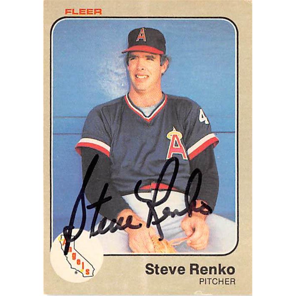 366191 Steve Renko Autographed Baseball Card - 1983 Fleer 99