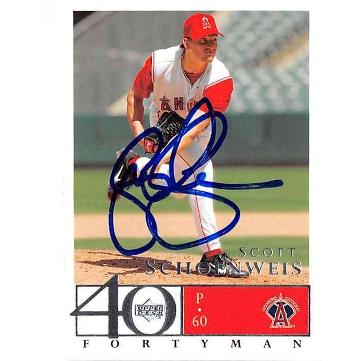Picture of Autograph Warehouse 366230 Scott Schoeneweis Autographed Baseball Card - 2003 Upper Deck Forty Man 23