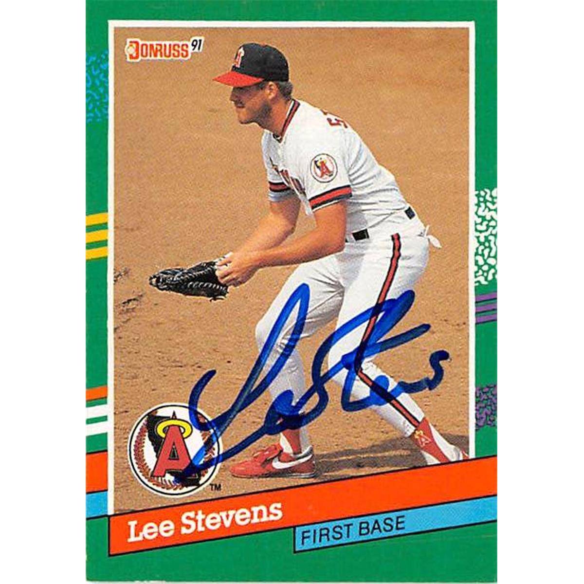 Picture of Autograph Warehouse 366238 Lee Stevens Autographed Baseball Card - 1991 Donruss 754