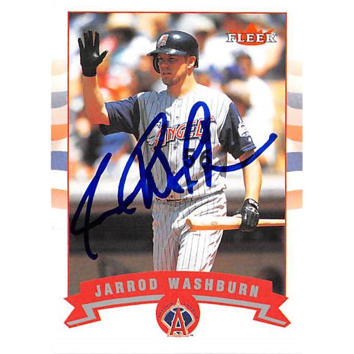 Picture of Autograph Warehouse 366344 Jarrod Washburn Autographed Baseball Card - 2002 Fleer 335