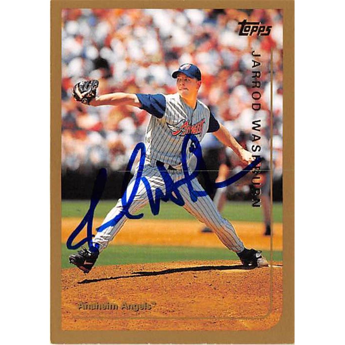 Picture of Autograph Warehouse 366347 Jarrod Washburn Autographed Baseball Card - 1999 Topps 354