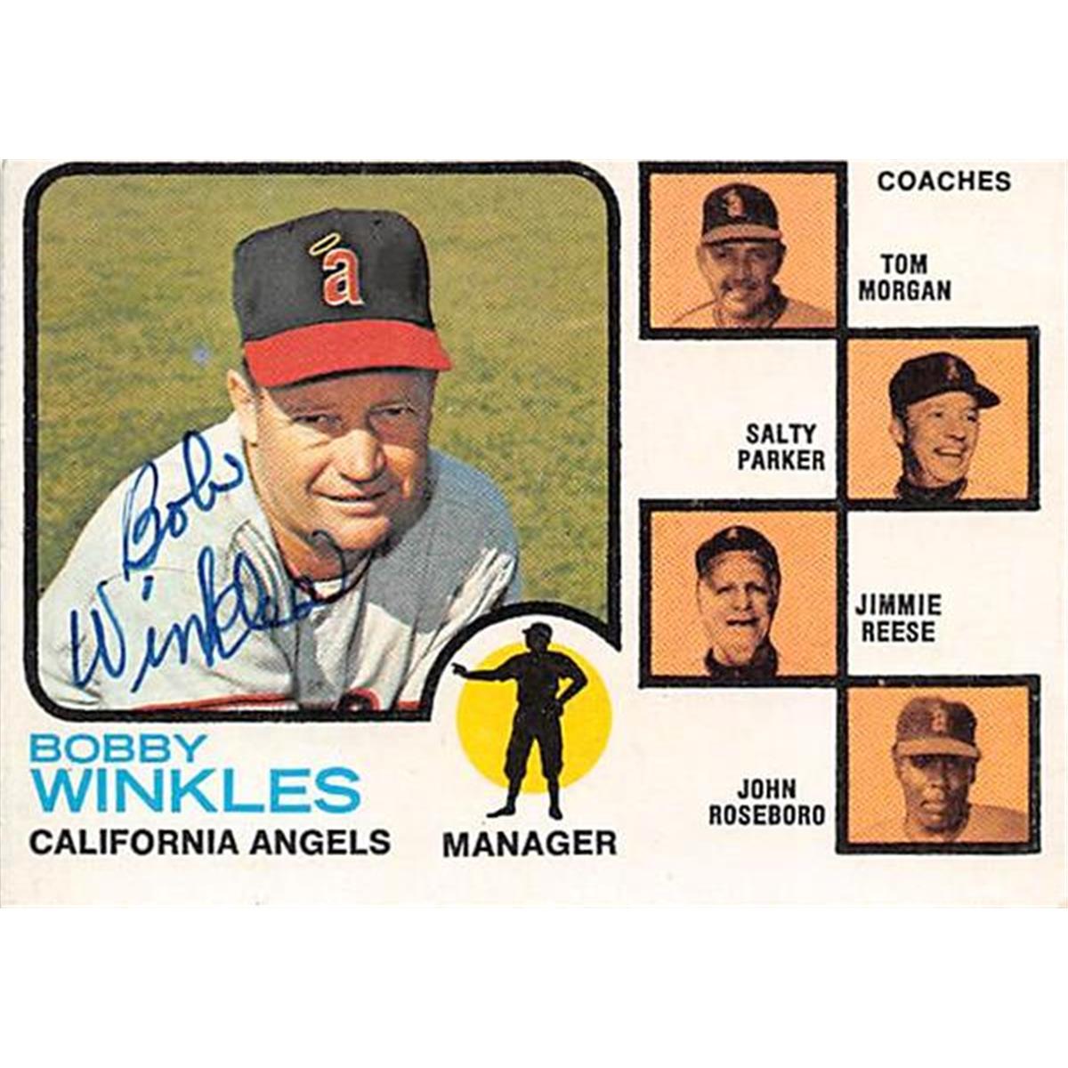 Picture of Autograph Warehouse 366362 Bobby Winkles Autographed Baseball Card - 1973 Topps 421