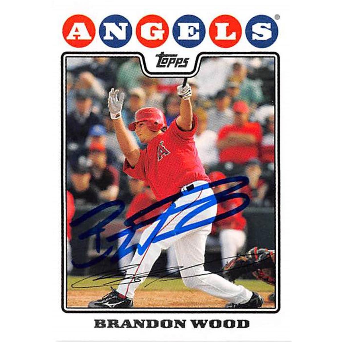 Picture of Autograph Warehouse 366365 Brandon Wood Autographed Baseball Card - 2007 Topps 437