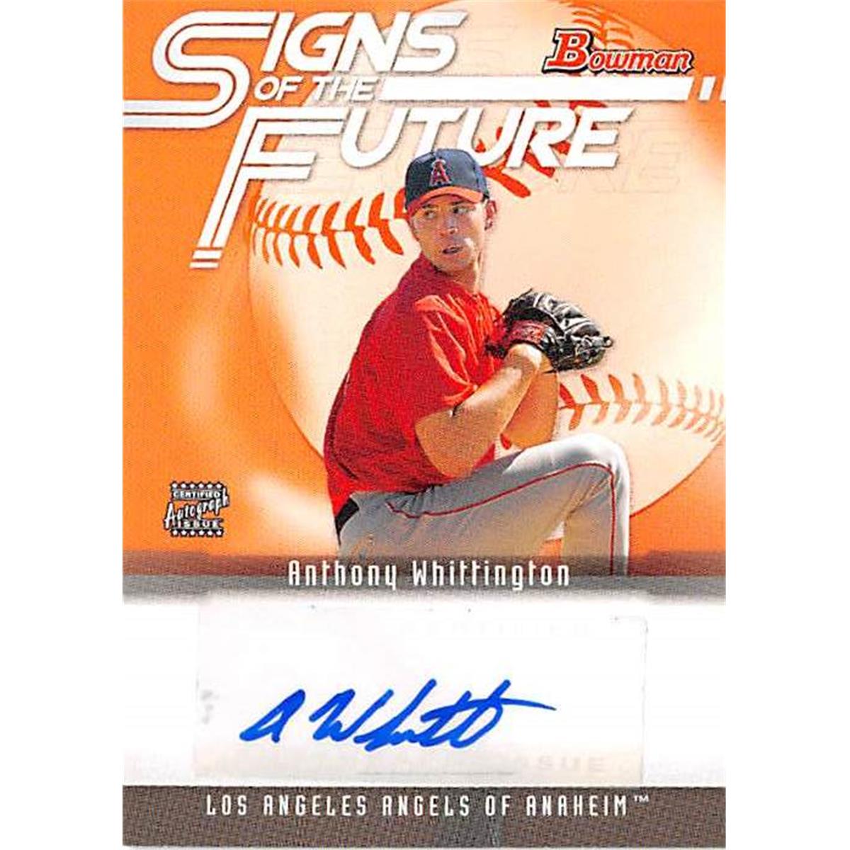 Picture of Autograph Warehouse 366377 Anthony Whittington Autographed Baseball Card - 2005 Topps SOFAW Signs of the Future Certified