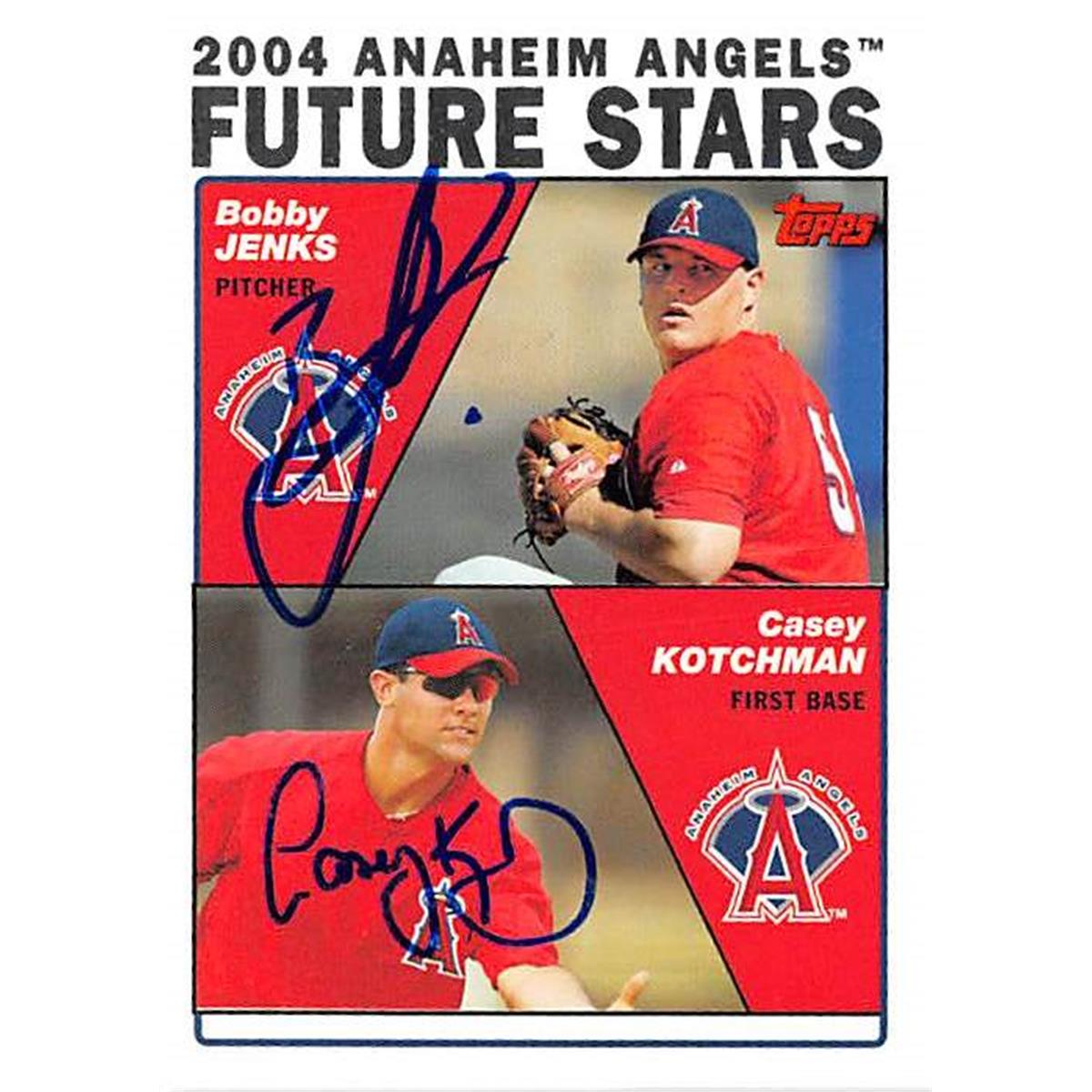 Picture of Autograph Warehouse 366395 Bobby Jenks Casey Kotchman Autographed Baseball Card - 2004 Topps 331 Sharpie