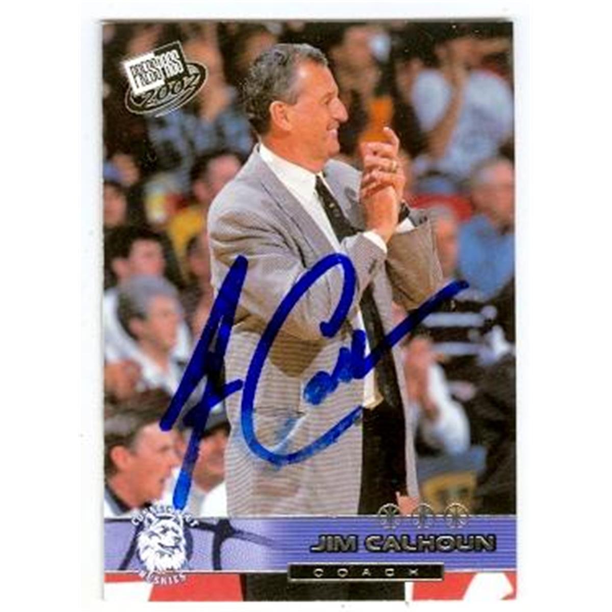 Picture of Autograph Warehouse 366543 Jim Calhoun Autographed Basketball Card - 2002 Press Pass 35