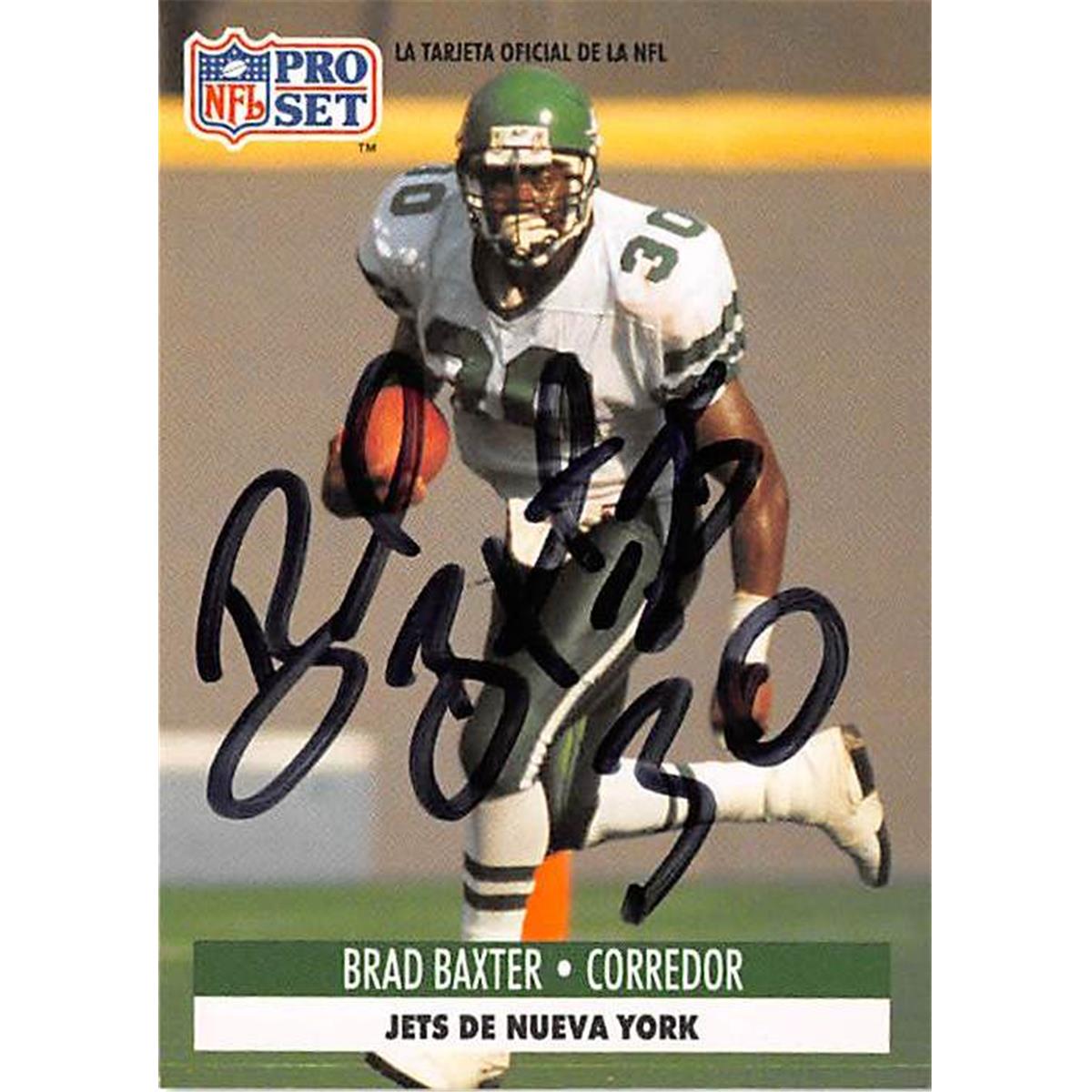 Picture of Autograph Warehouse 366683 Brad Baxter Autographed Football Card - 1991 Pro Set Spanish 172