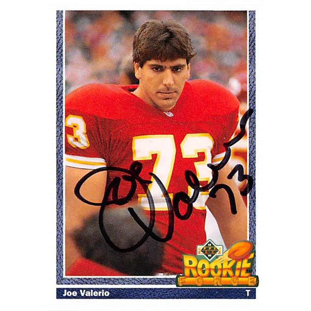 Picture of Autograph Warehouse 366699 Joe Valerio Autographed Football Card - 1991 Upper Deck Rookie Force 613