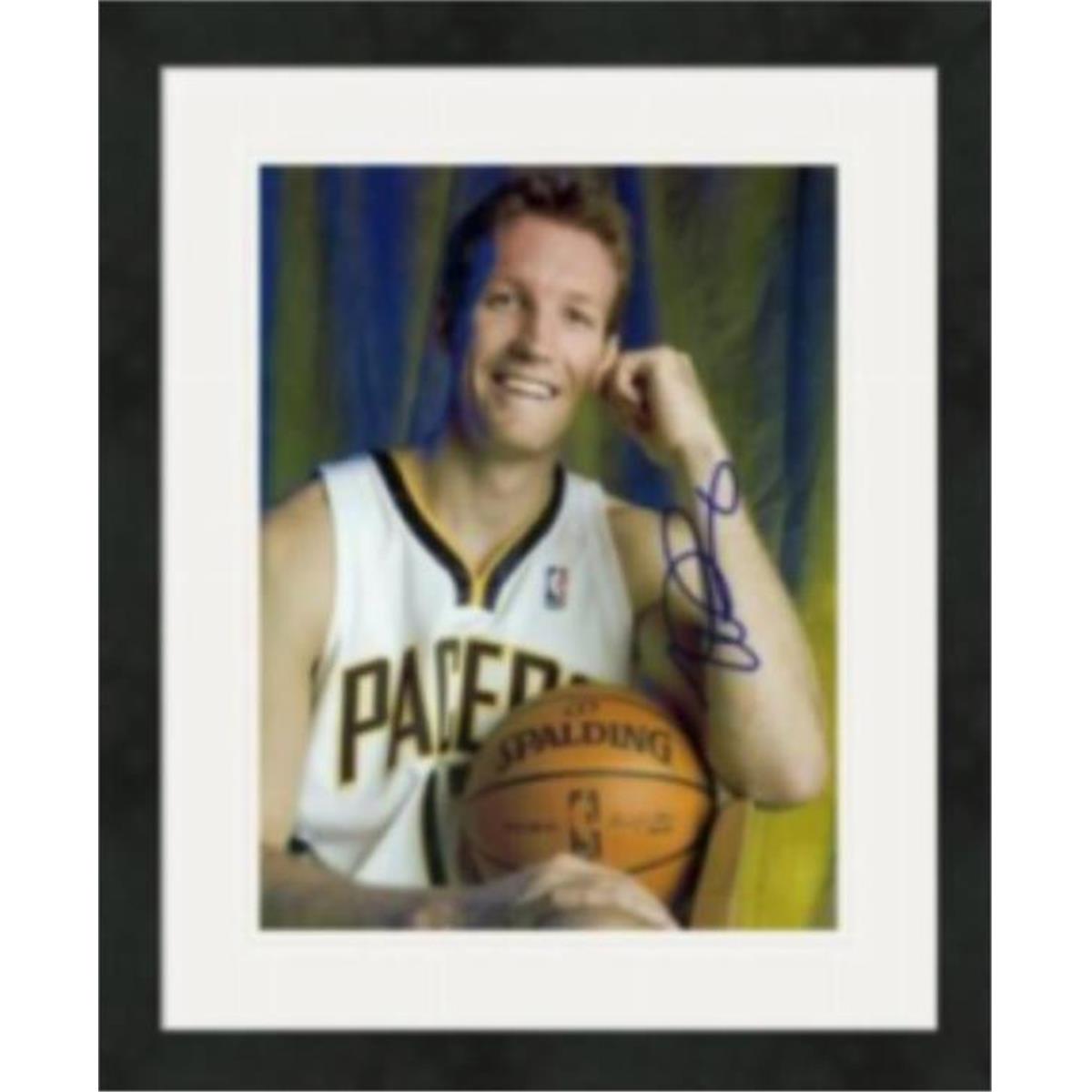 410085 MIke Dunleavy Autographed 8 x 10 in. Photo Indiana Pacers Matted & Framed